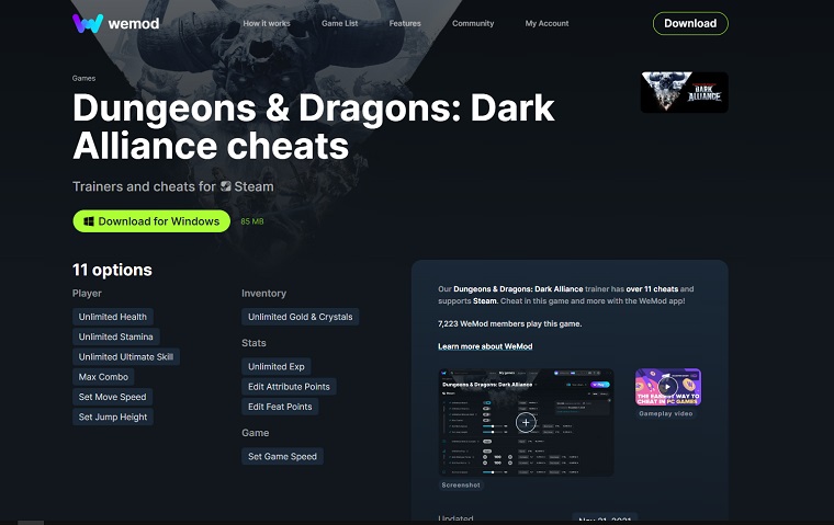 Download Dungeons and Dragons: Dark Alliance Trainer from WeMod