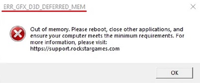 ERR_GFX_STATE Crash FIX Red Dead Redemption 2 PC