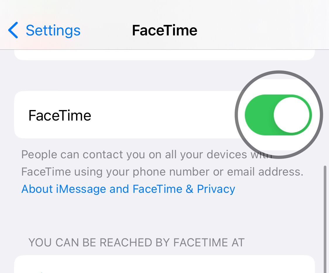 Enable facetime