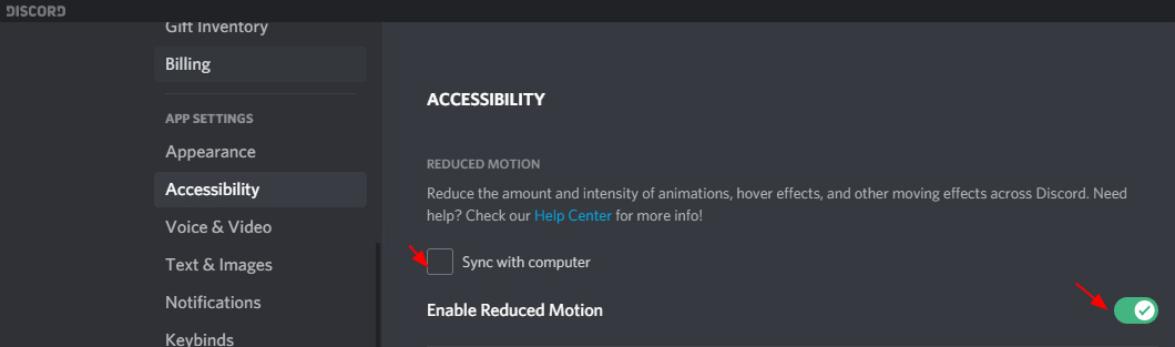 Enable Reduced Motion Feature in Discord