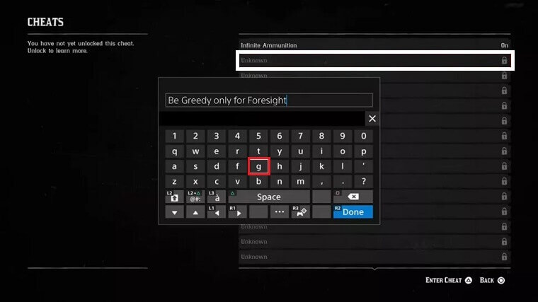 Enter Red Dead Redemption 2 Cheats.