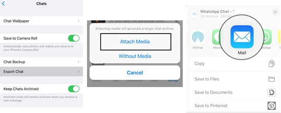 Export Chats To Send Multiple Images from WhatsApp to Email