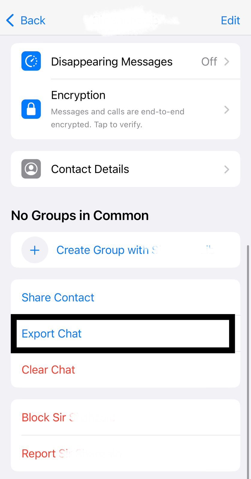 Export chat via email