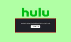 Hulu We Encountered an Error When Switching Profiles