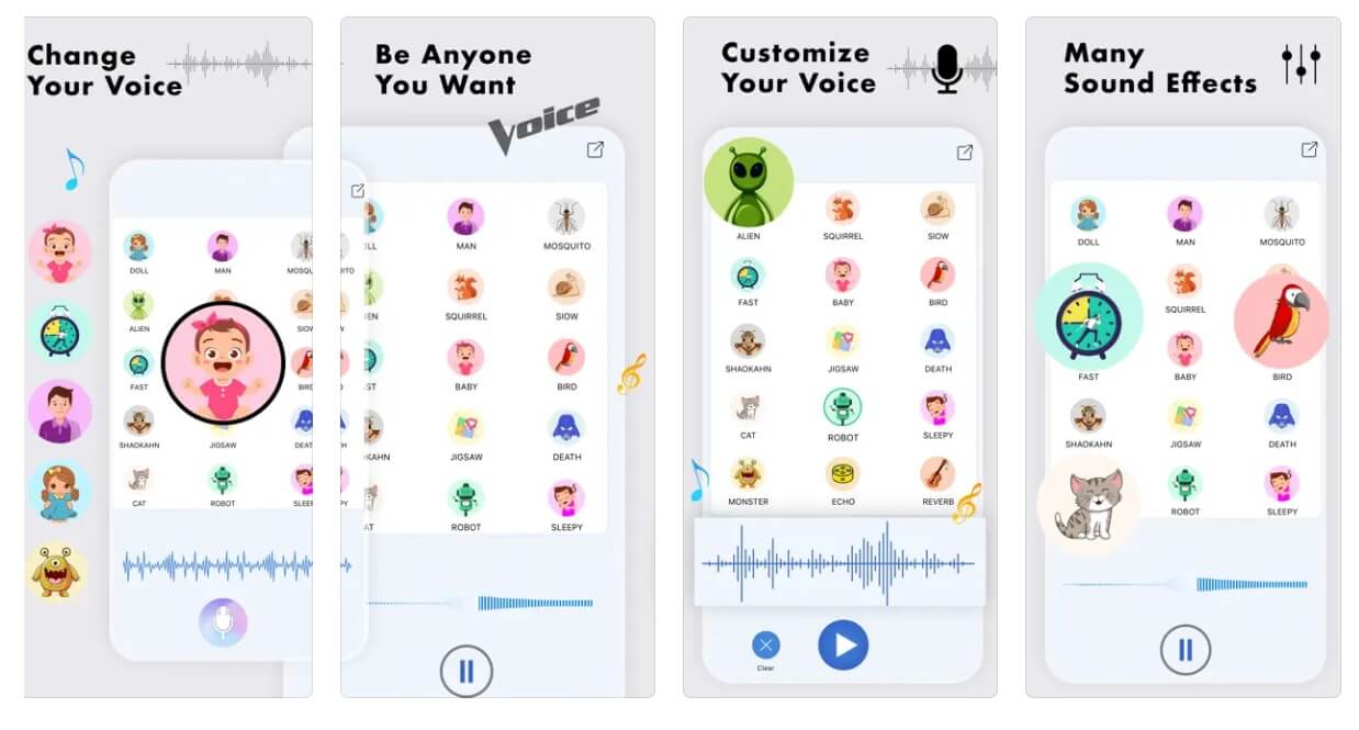 Girls Voice Changer is a fun and easy-to-use app that lets you transform your voice into different female voices