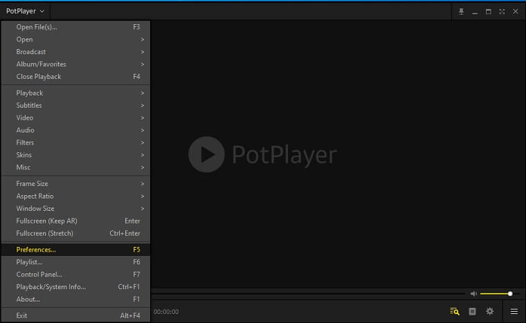 Enable Auto Play on PotPlayer Windows PC - Go to preferences.