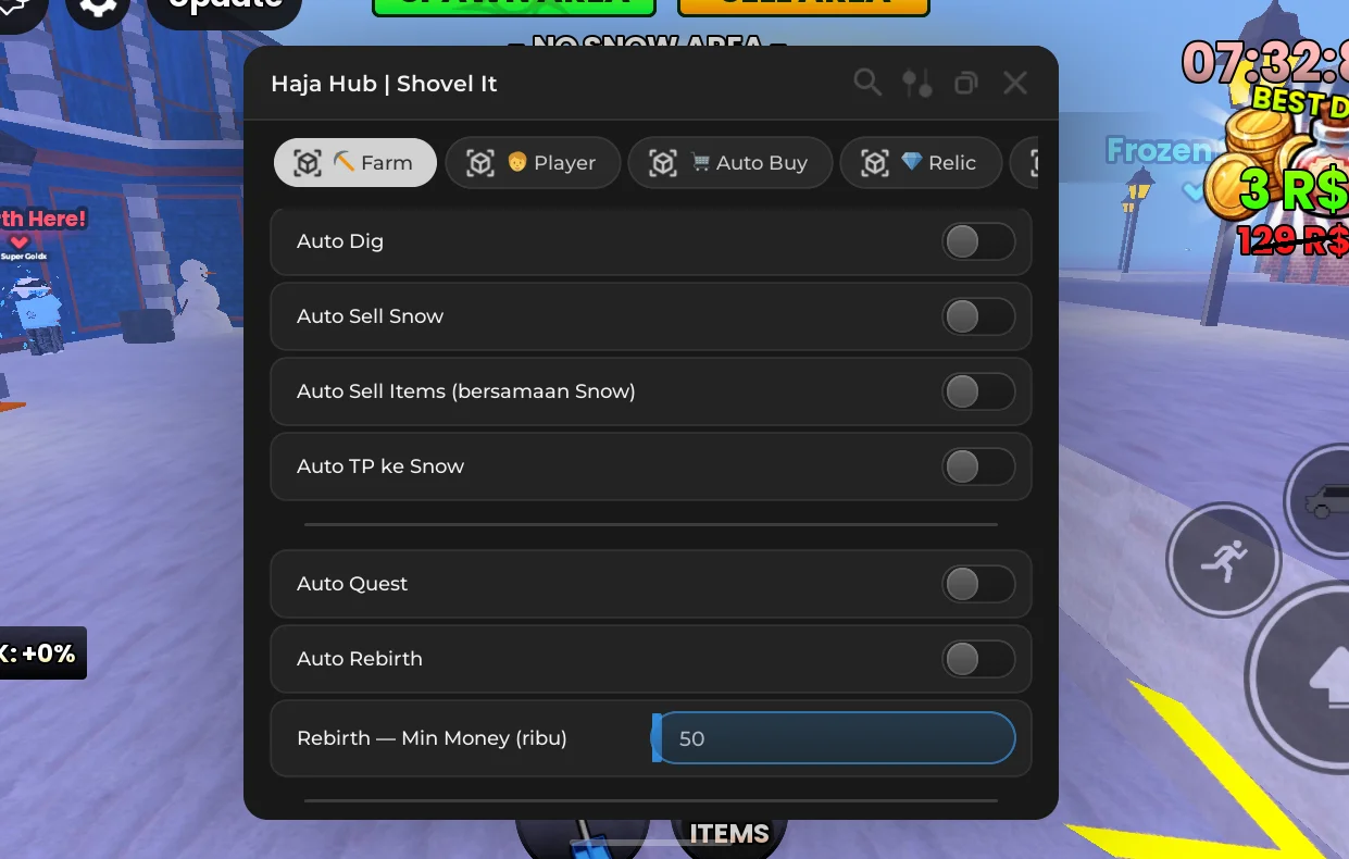 Haja Hub Script – Shovel It [Keyless, Auto Farm]