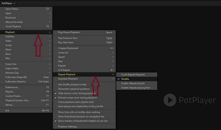 How To Loop or Repeat PotPlayer Videos
