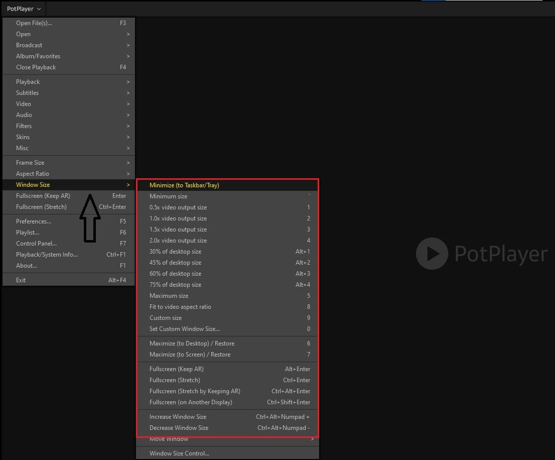 How To Zoom in or out Video in PotPlayer