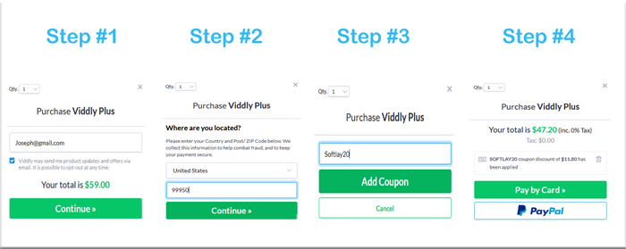 How to buy viddly using coupon code
