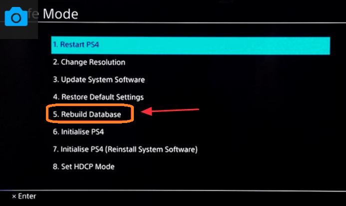 Initialize PS4 in Safe Mode.