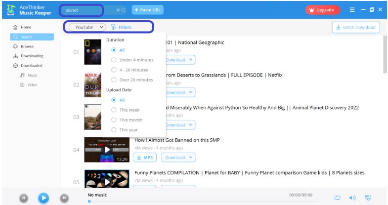 AceThinker MP3 Downloader for Windows 10