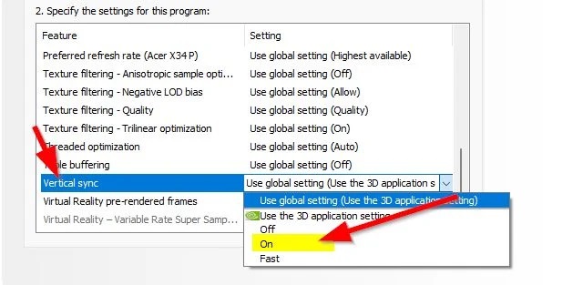 NVIDIA Control Panel verticle Sync