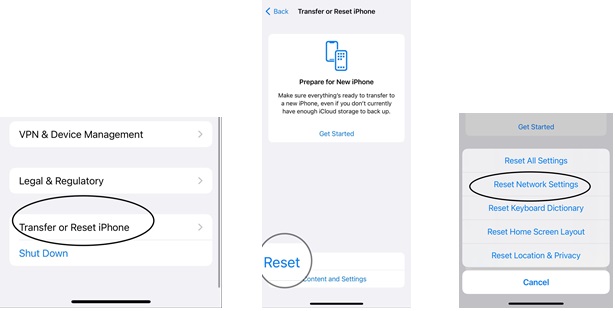 Reset Network Settings on iPhone