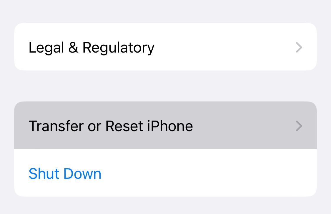 Reset ios