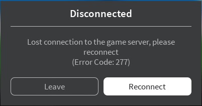 Roblox error code 277