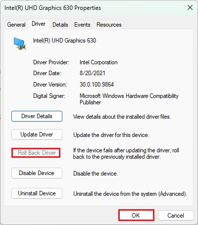 Roll back the GPU driver