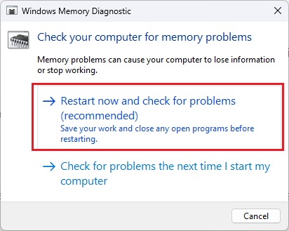 Run the Windows Memory Diagnostic Tool.