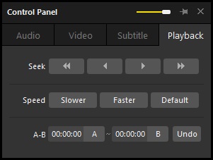 Change playback speed on Potplayer using Control Panel.