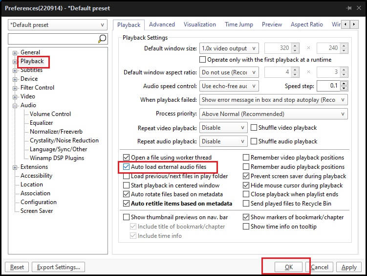 Load External Audio Automatically in PotPlayer.