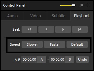 slow down PotPlayer Video using Potplayer’s Control Panel.