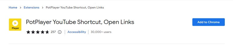 Play YouTube videos in PotPlayer via chrome extension.