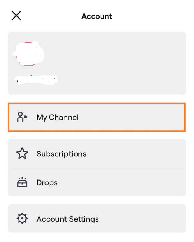 Select the My channel
