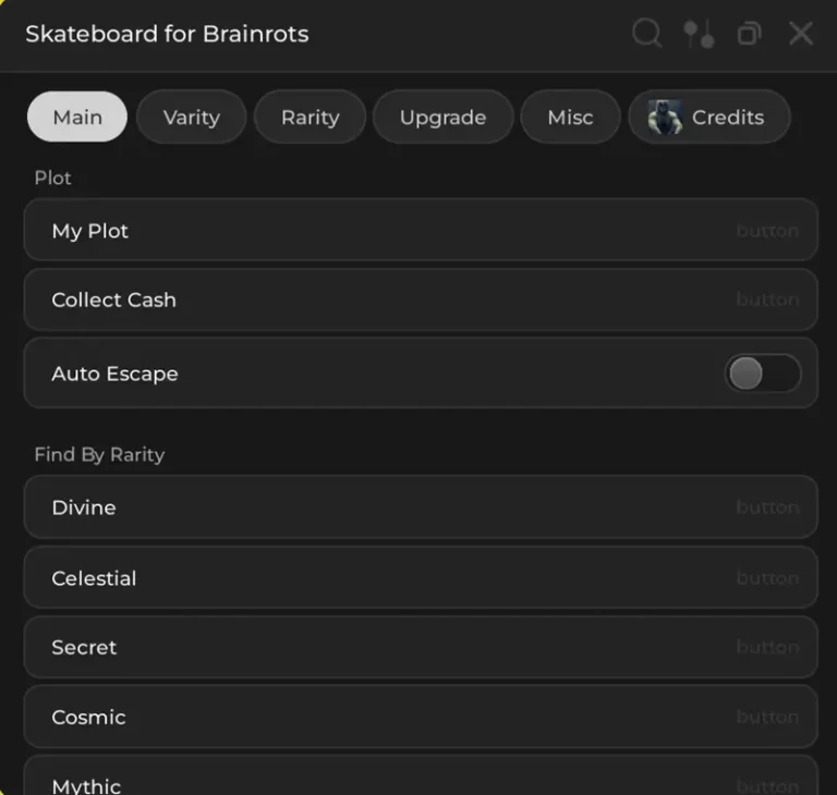 Skateboard for Brainrots Script KhSaeed90 [No Key] - Auto collect, Auto Escape