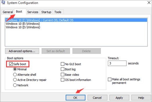Start Safe Mode using the System Configuration tool