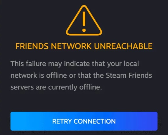 Friends Network Unreachable error
