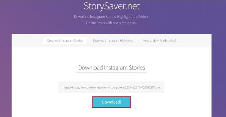 How to Download Instagram Stories on PC using Storysaver.net?
