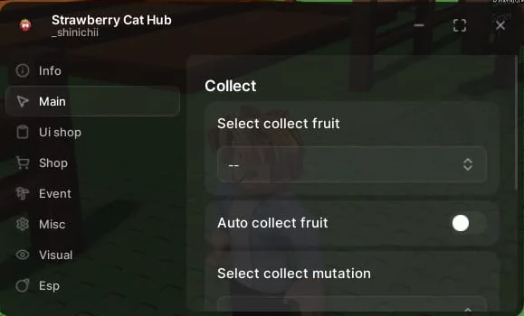 strawberry cat hub script interface