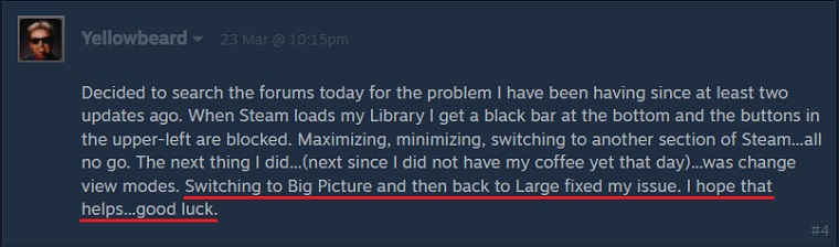 Steam user fixed the bug by switching to big picture mode.
