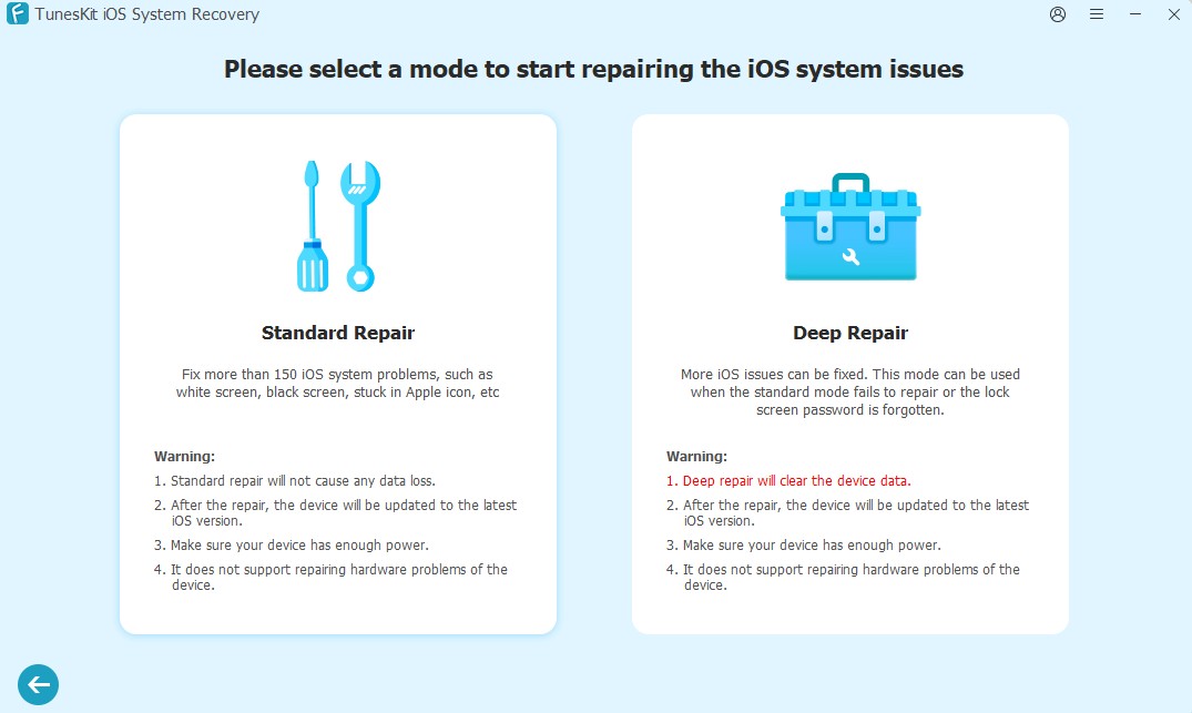 TunesKit iOS System Recovery 2