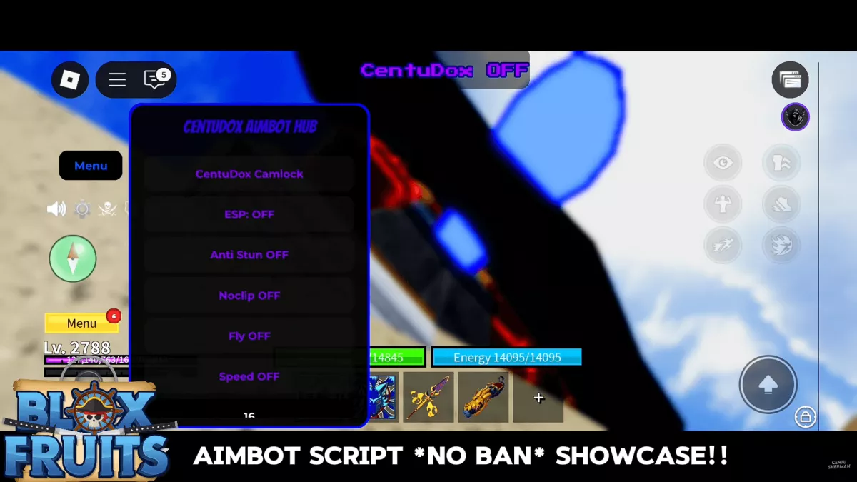 Centudox V2 Aimbot Hub Script Blox Fruits