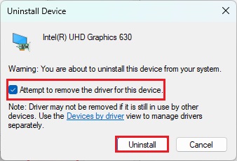  Uninstall the driver