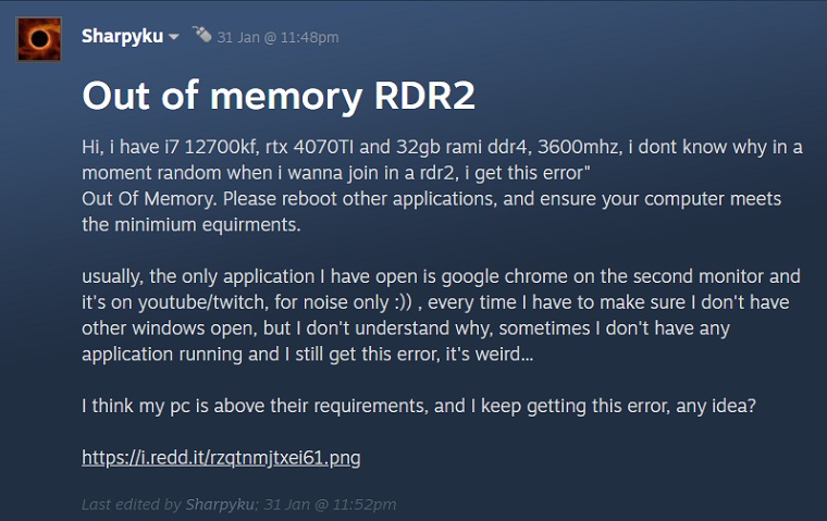Out of memory error Windows 10