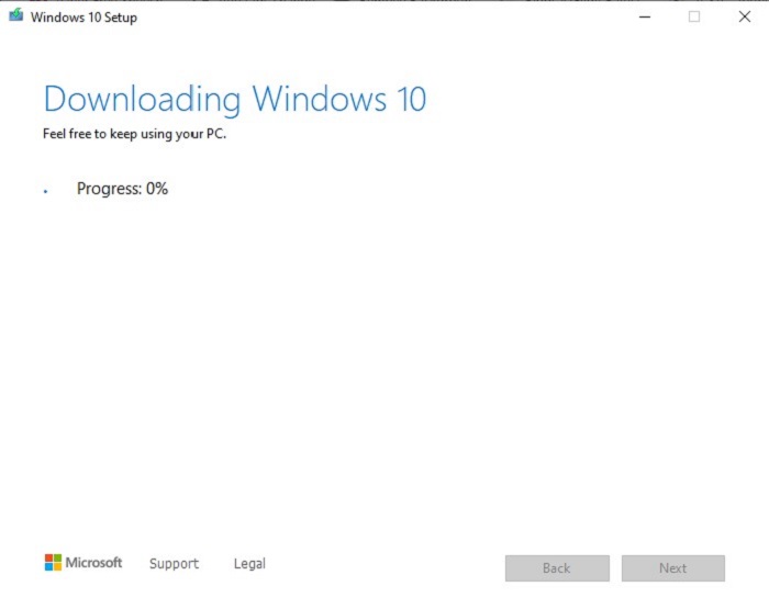 Windows 10 Media Creation tool ISO file