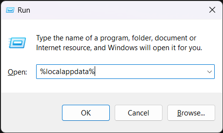 Microsoft Run popup