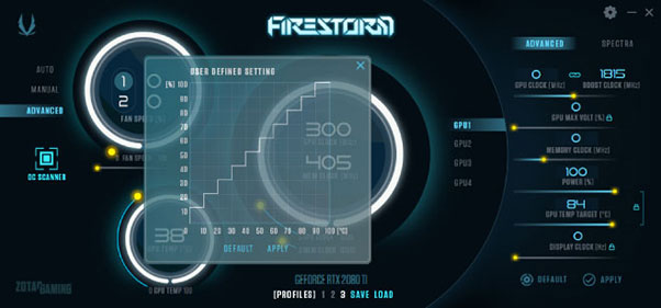 ZOTAC FireStorm fan control software