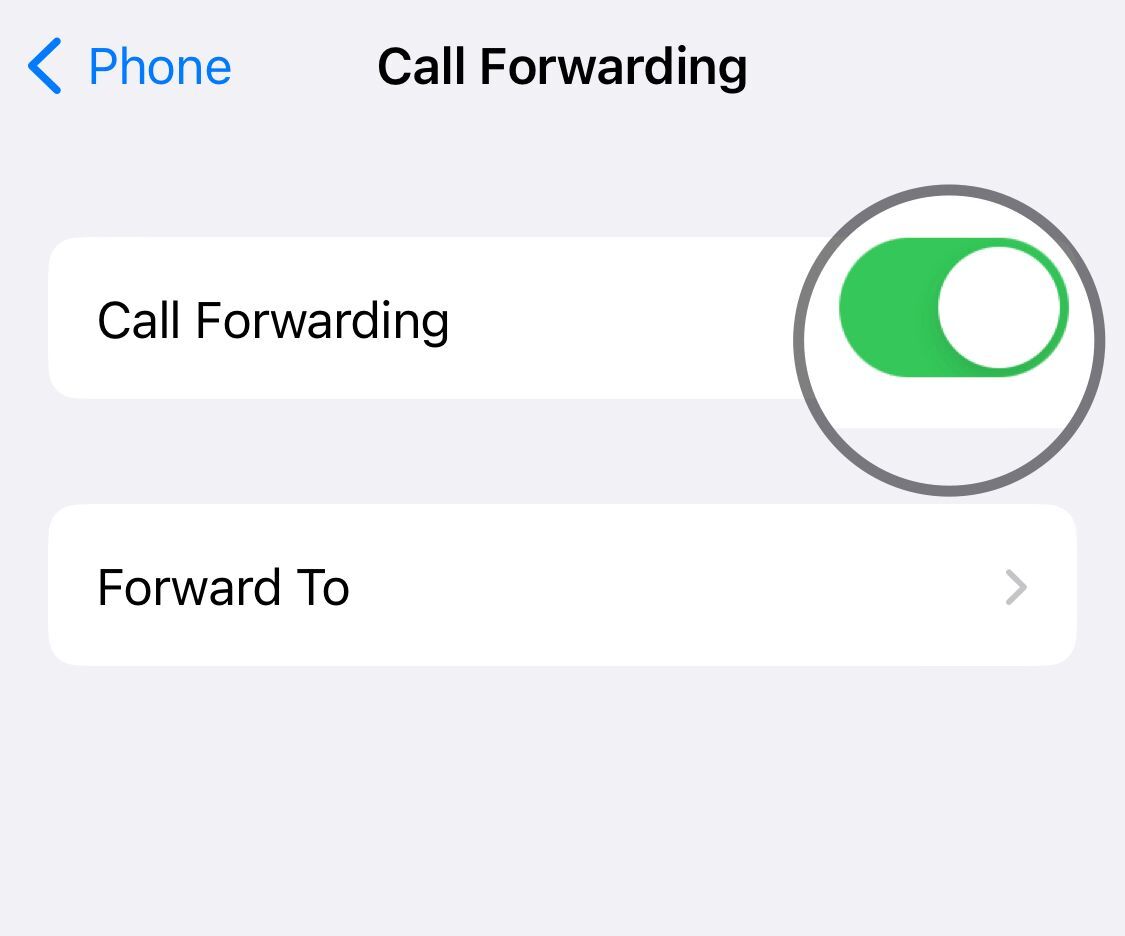 call forwarding on