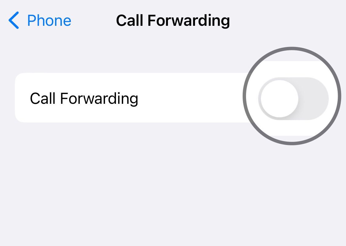 call forwarding off.