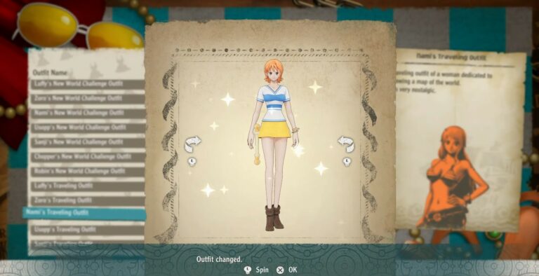 how to change outfits of the characters in One Piece Odyssey