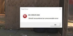 Call of Duty Modern Warfare Dev Error 6068