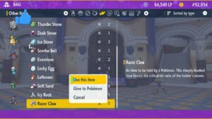How to Get Razor Claw in Pokemon Scarlet and Violet