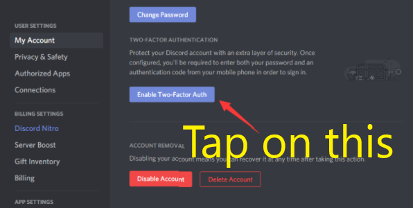 Enable/Disable Two-Factor Authentication