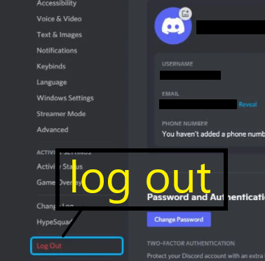 How to Logout of discord on PC or Mac