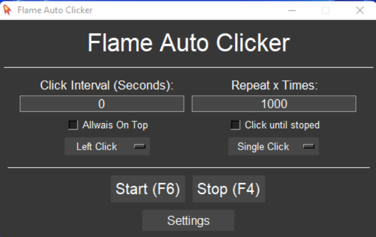 Flame Auto Clicker for Minecraft