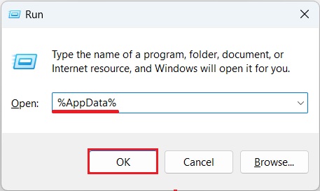 Opening AppData through Run