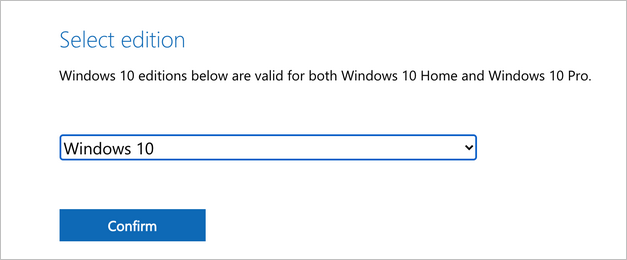 Select Windows 10 Edititon
